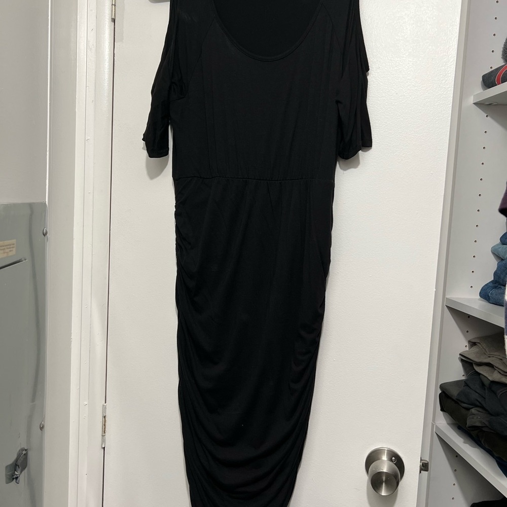 Cold shoulder torrid body con dress.